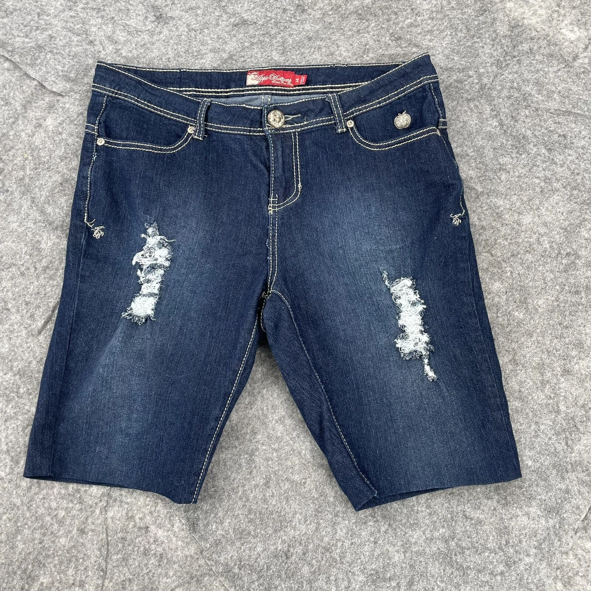 Apple Bottom Shorts Women s 14 Bermuda Stretch Jean Mid Rise Denim