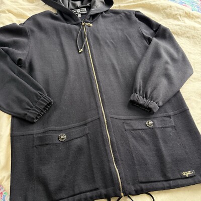 St. John Knit SPORT NWOT Black LOGO Hoody Jacket Size Small