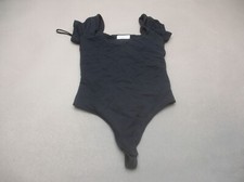 NWOT BABATON Size S Womens Black Stretch Square Neck Short Sleeve Bodysuit 171