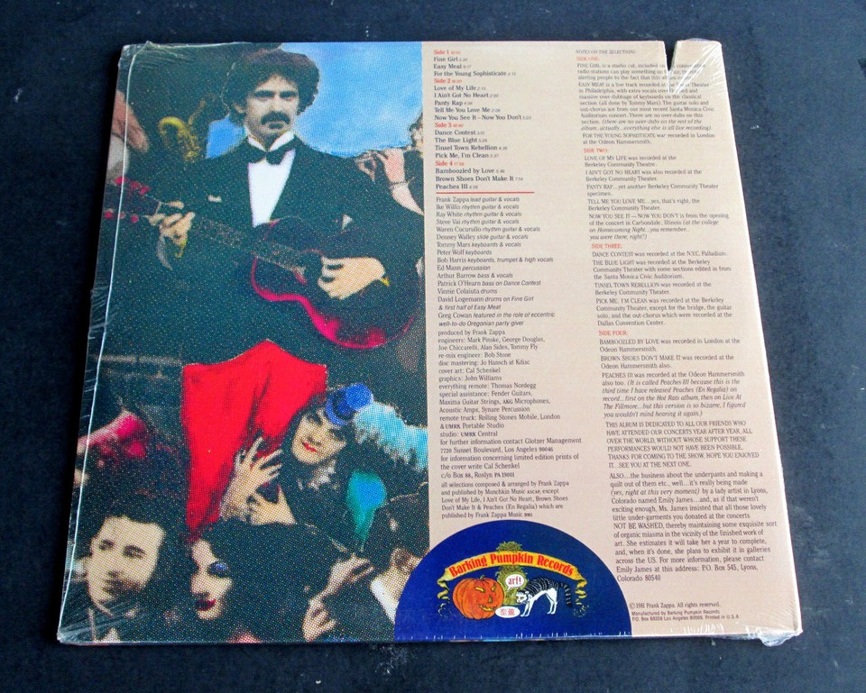 FRANK ZAPPA Tinseltown Rebellion ORIGINAL 1981 SEALED LP Record Rare