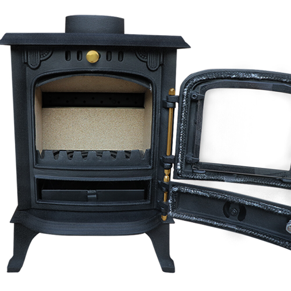 4.5KW Woodburning Multifuel Stove Cast Iron Log Wood Burner Defra Eco  Design | eBay
