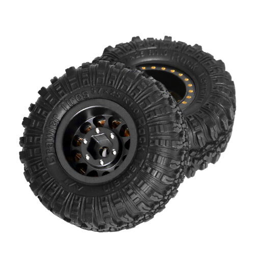 4PCS 1.0 Brass Beadlock Wheels and Tires For 1/24 Axial SCX24 1/18 TRX4M - Picture 3 of 6