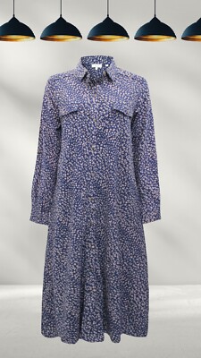 Ex Fat Face Damen Sarah Animal Jerseykleid in Navy (etwas defekt)