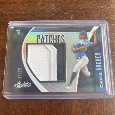 2021 Absolute Baseball Chris Archer Jumbo 2 Color Patch Silver Holo 19/25