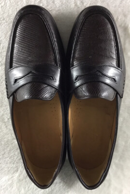 MC Mario Campatelli Shoes Men s 8.5M Genuine Lizard Penny Loafers Brown Leather