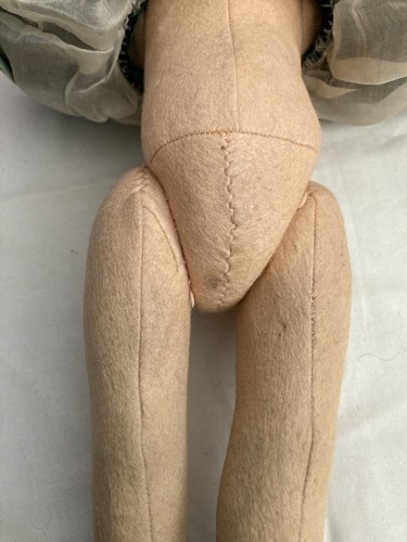 RARE Antique Vintage Cloth Gre Poir 'Lenci' Style17" Felt Doll C1927-1930 - Picture 10 of 12