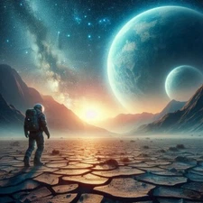 Digital Image Picture Photo Wallpaper Background AI Art Astronaut Space Stars 2