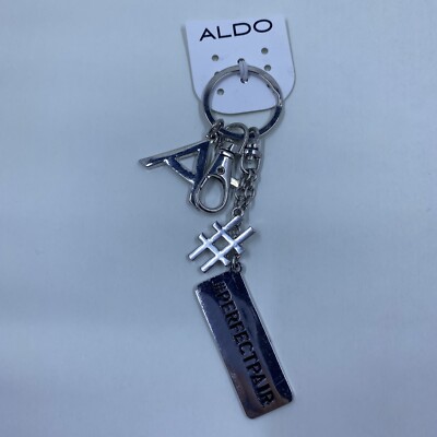Aldo Perfect Pair Silvertone Metal Keychain New
