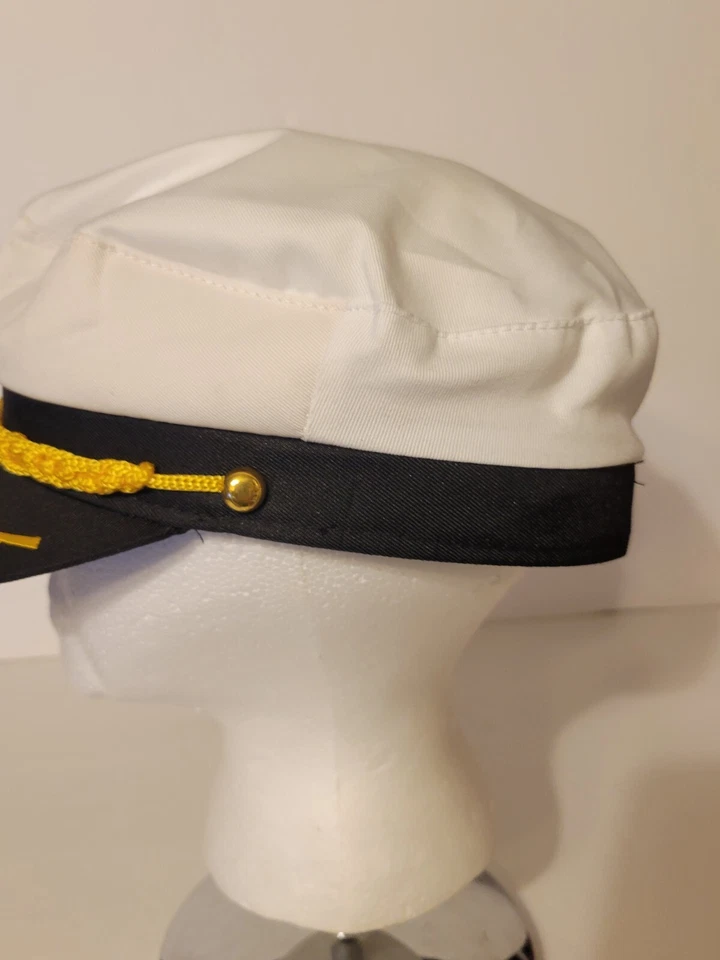 Captain Hat Marine Snapback Boat Ship Hat Sailor Navy Men Costume Hat Admiral - Image 4 of 4