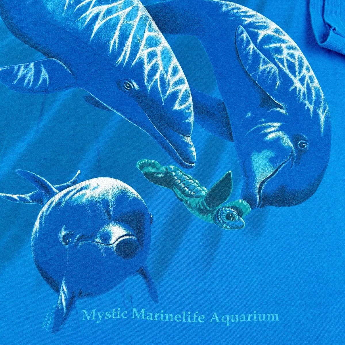 vtg 90s DOLPHIN MYSTIC MARINELIFE AQUARIUM T-Shirt XL nature
