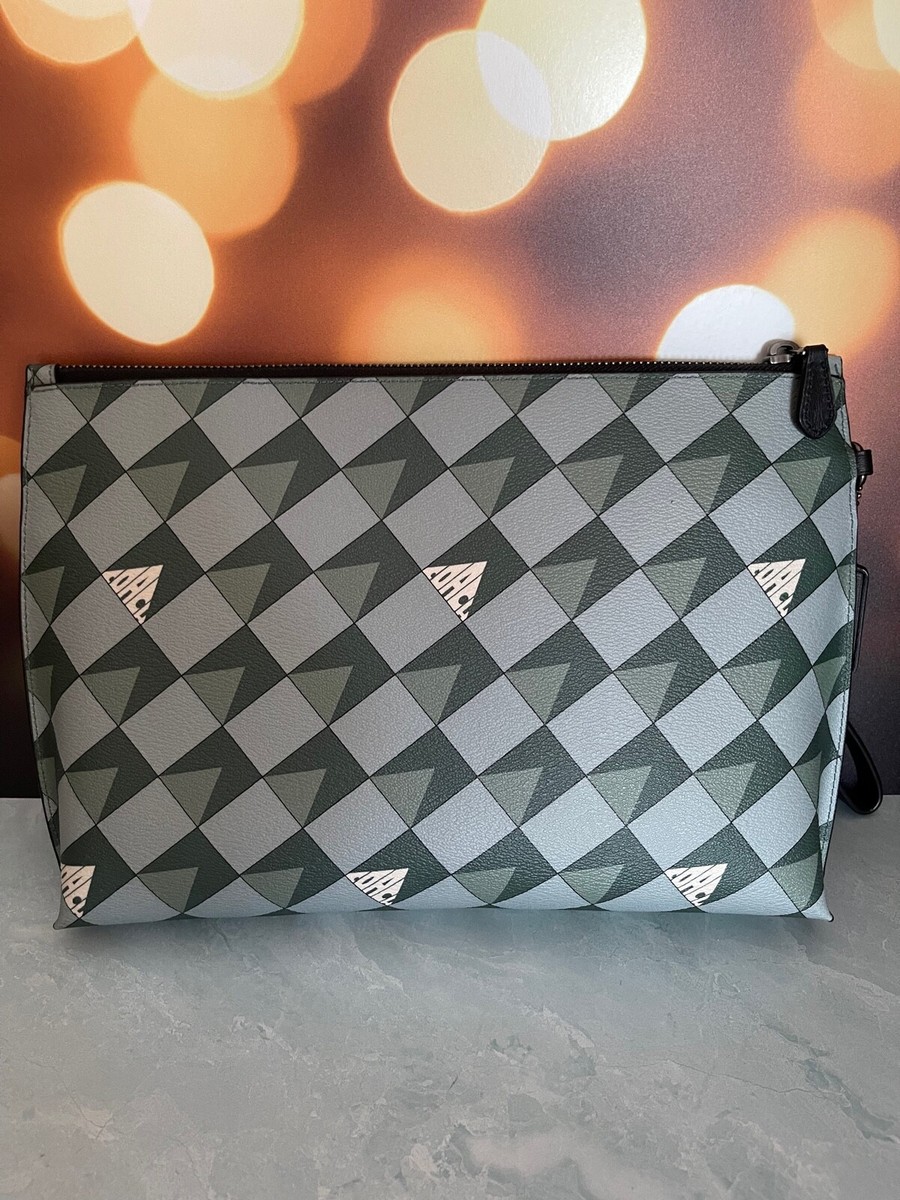 COACH 2747 CARRYALL POUCH WITH CHECK GEO PRINT QB/TEAL | eBay