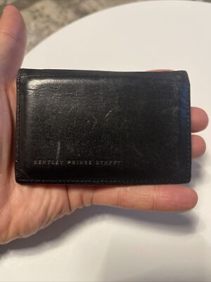 Coach Kartenetui Herren schwarz Leder faltbar Ausweis Geldbörse BENTLEY