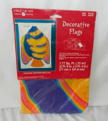 American Greetings Tropical Fish Flag Banner 2ft 4in x 3ft 4 in NIP Yard Garden