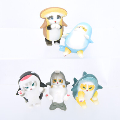 #ad Mofusand Shark Cat Mascot Figure Set of 5 Types 2.5quot; Model Decor Cute Doll Gift $13.99