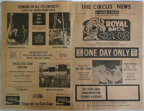 VINTAGE ORIGINAL 1975 ROYAL BROTHER'S CIRCUS SHOW HERALD HANDBILL, LAMINATED - Picture 4 of 6