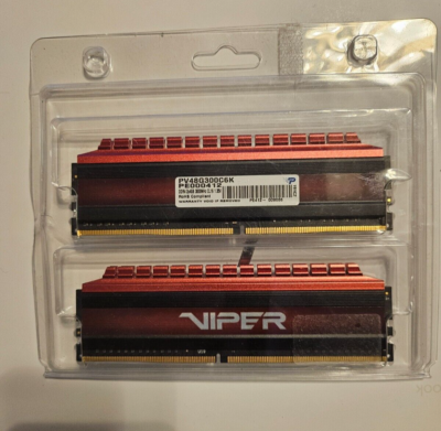 Patriot Viper 8GB RAM (2x4GB) DDR4-3000 Desktop SDRAM PV48G300C6K