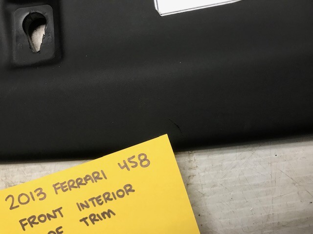 13 FERRARI 458 ITALIA RIGHT BLACK LEATHER UPPER WINDSCREEN TRIM PANEL 10-15