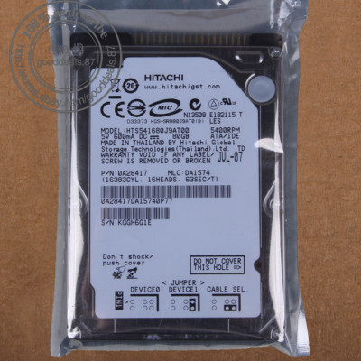 Hitachi 80 GB 2.5'' 5400 RPM 8 MB IDE PATA Hard Disk Drive HDD HTS541680J9AT00