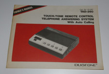 Duofone TAD-260 Telephone Answering System Owner's Manual