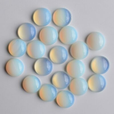 100pcs 14mm Artificial Opal Stone Round CAB CABOCHON DIY Jewelry Making No Holes