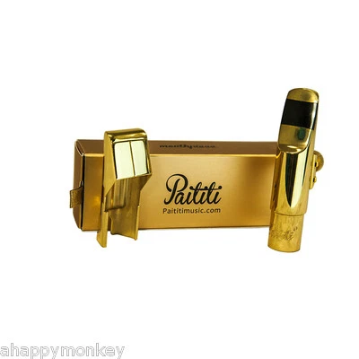 SKY Paititi #6 Alto Saxophone Metal Mouthpiece 14k Gold Plated with Ligature and Cap