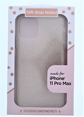 Fellowes Clear/Glitter Cell Phone Case For iPhone 11 Pro Max