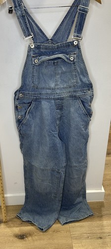 Vintage Aeropostale Jeans Latzhose Baggies Denim Blau Acid Washed Damen Medium
