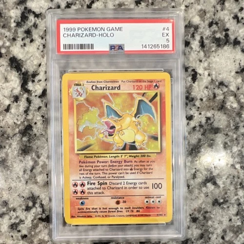 Pokémon Charizard Holo Rare 1999 Base Set #4/102 PSA 5 Wizards of the Coast