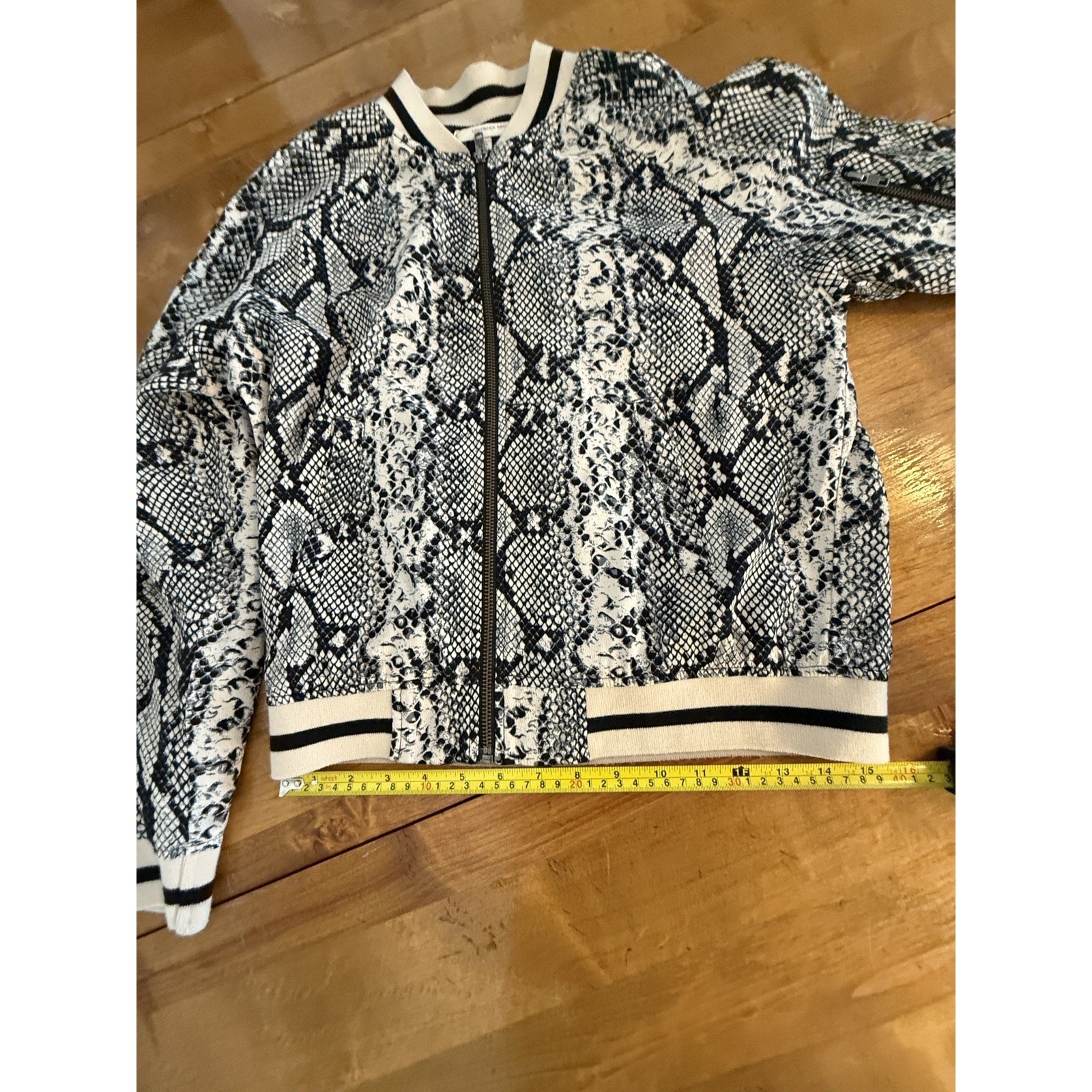 LAVENDER BROWN Small Python Snake Print Bomber Ja… - image 6