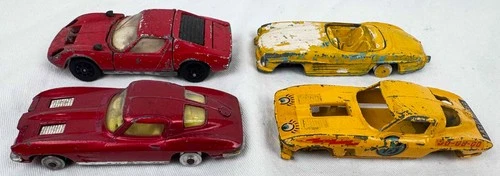 Vintage Corgi Junkyard Corvette Mercedes Ferrari die cast car lot  1:43 scale