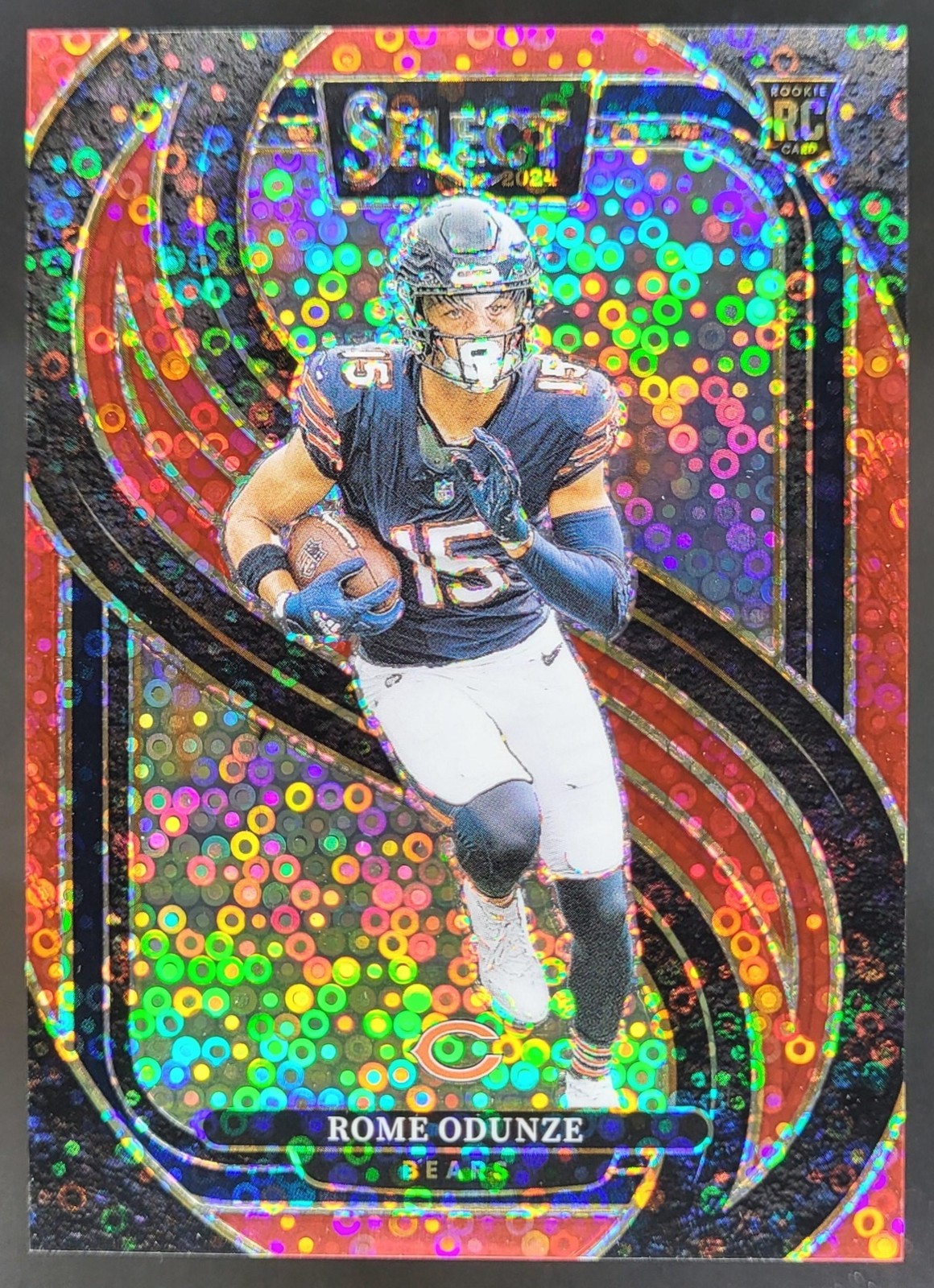 2024 Panini Select Rome Odunze Premier Red Disco Prizm /49 RC Bears CG4