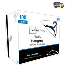 Plastic Clothes Hangers 100 Pack Blue Lightweight Durable Closet Organizer