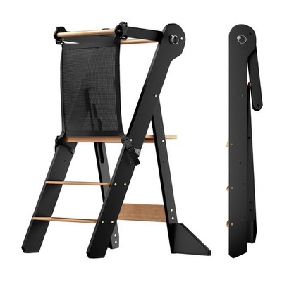 Foldable Toddler Standing Tower - Adjustable Height Folding Step Stool Kid To...