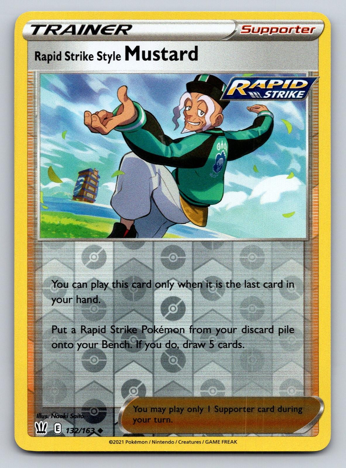 Rapid Strike Style Mustard 132/163 Battle Styles Pokemon Reverse Holo NM
