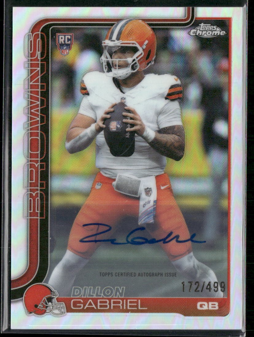 2025 Topps Chrome Dillon Gabriel Chrome Rookie Autographs Refractor #/499