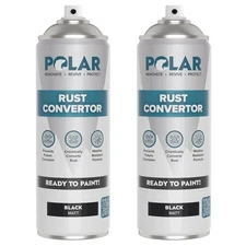 Polar Rust Converter Spray - 2 x 17 Fl Oz| Matte Black | Effective Rust Conve...