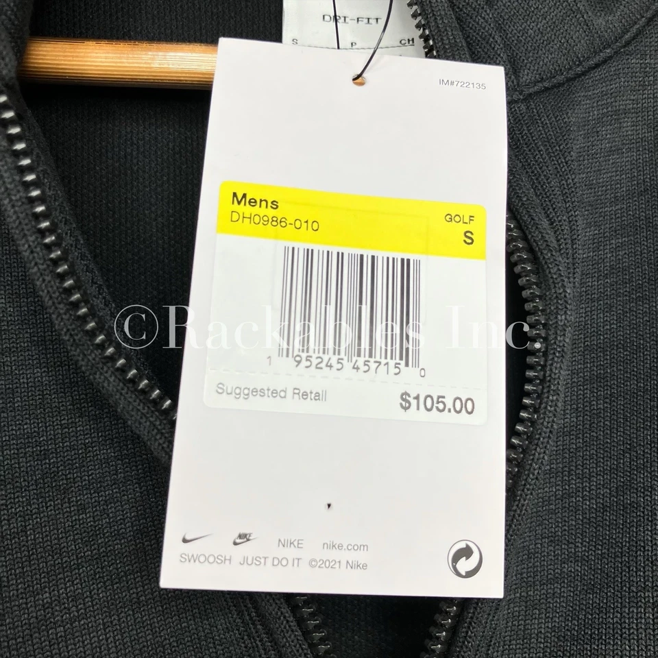 Blusa suéter de golfe DH0986-010 Nike Dri-FIT Player masculina meio zíper preta tamanho pequeno - Imagem 3 de 4