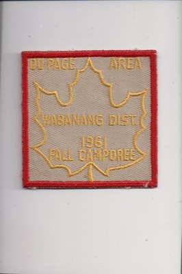 1961 Du Page Area Council Wabanang District Fall Camporee patch