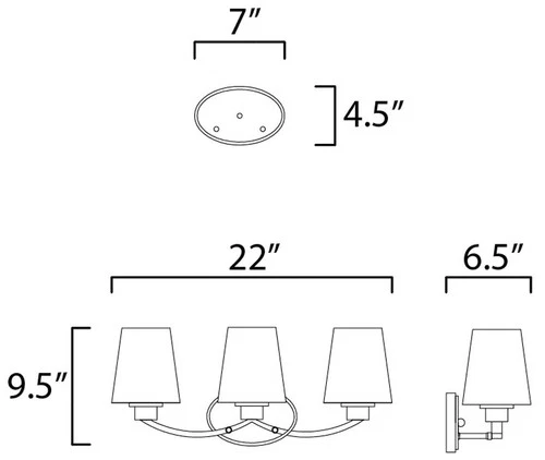 Maxim Shelter 22" Wide Satin Nickel 3-Light Bath Light - Picture 3 of 7