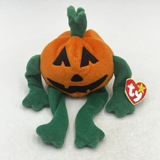 Vintage TY Beanie Babies Pumkin' the Pumpkin Halloween Plush Toy w/Hang Tag Mint