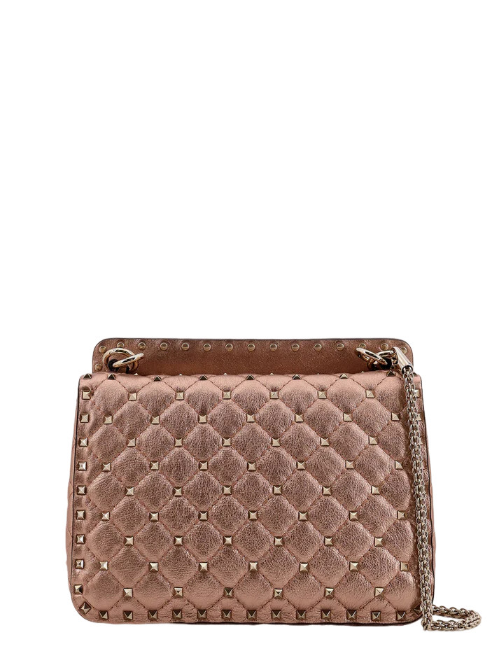 VALENTINO GARAVANI Rockstud Spike Medium Pink Laminated Leather Handbag New image 2