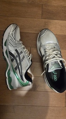 ASICS Gel Kayano Men s Low Top Lace-Up Mesh Sneakers Silver White Green