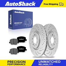 Front Drilled Slotted Brake Rotors Premium Ceramic Pads for Dodge Hornet