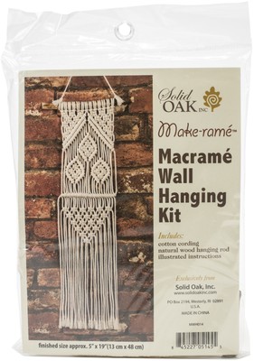 Solid Oak Macrame Wall Hanging Kit-Three Leaves MWH014