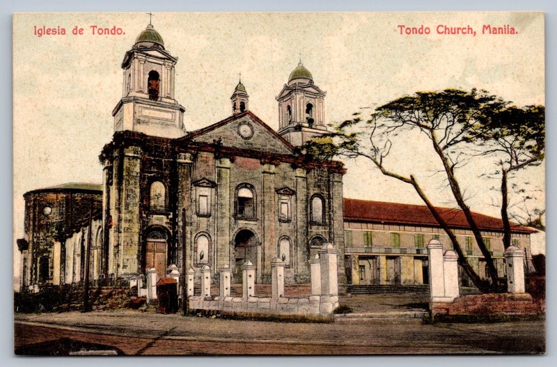 C1910 PHILIPPINES TONDO CHURCH MANILA LIBERIA DE COLON IGLESIA DE TONDO postcard