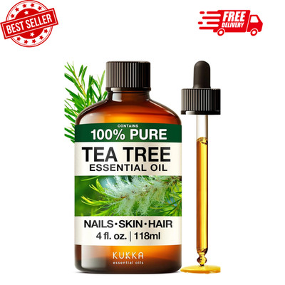 100% Pure & Natural Tea Tree Oil for Skin, Hair, Toenails, Aromatherapy, & Soap