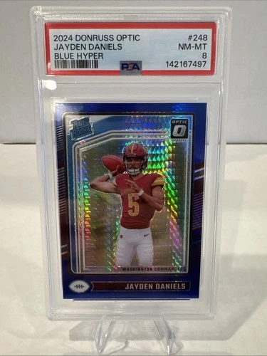 2024 Panini Donruss Optic - Rated Rookie Jayden Daniels #248 Blue Hyper Prizm