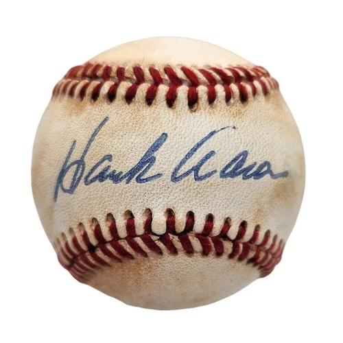 Hank Aaron Autographed 1970s Baseball. Replica Licensed By Aaron Estate