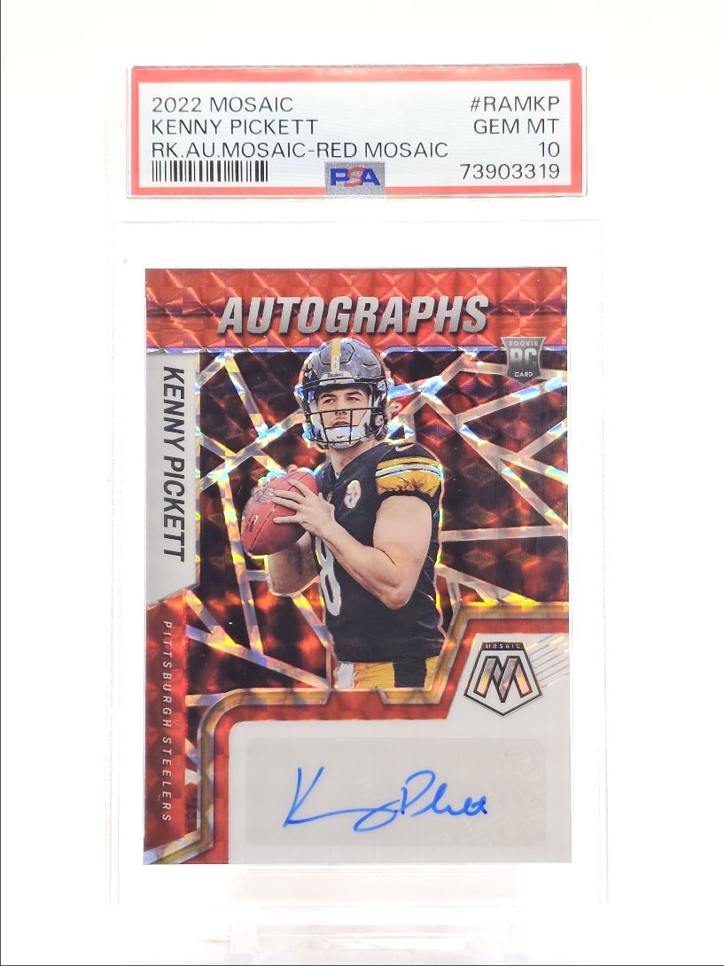 Kenny Pickett Panini Mosaic Rookie Autograph Mosaic #RAMKP Red Mosaic