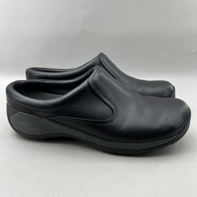 Merrell Encore Q2 Slide Clogs Women Size 9 Black Leather Comfort Low Mules Shoes